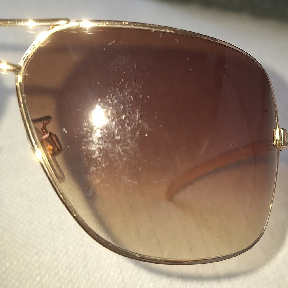 CHANEL 4141-Q Gold Frame Brown Gradient Aviator Sunglasses - Picture 7 of 8